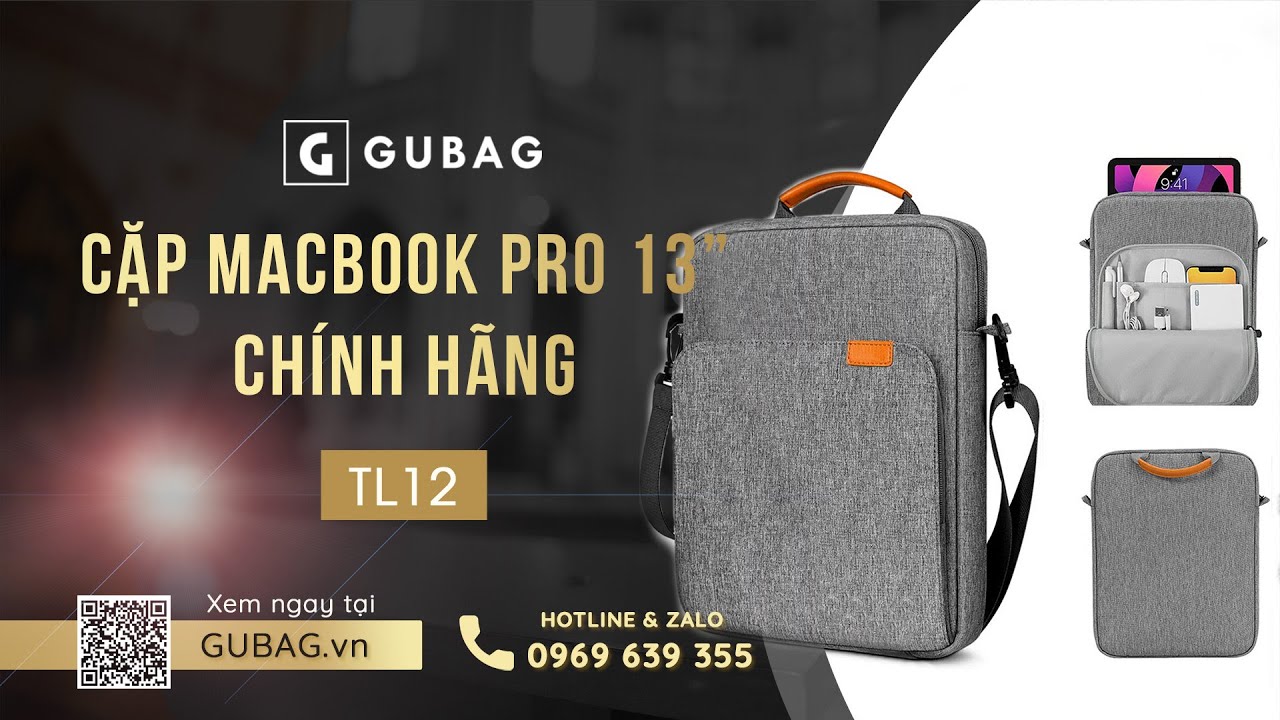 Cặp macbook pro 13 chính hãng Gu Bag G1-TL12