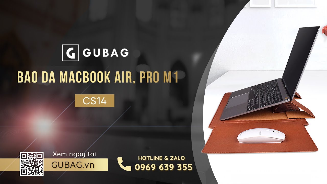 Bao da macbook Air, Pro M1 13 inch đa năng GB-CS14 - Update 05 - 01 - 2024