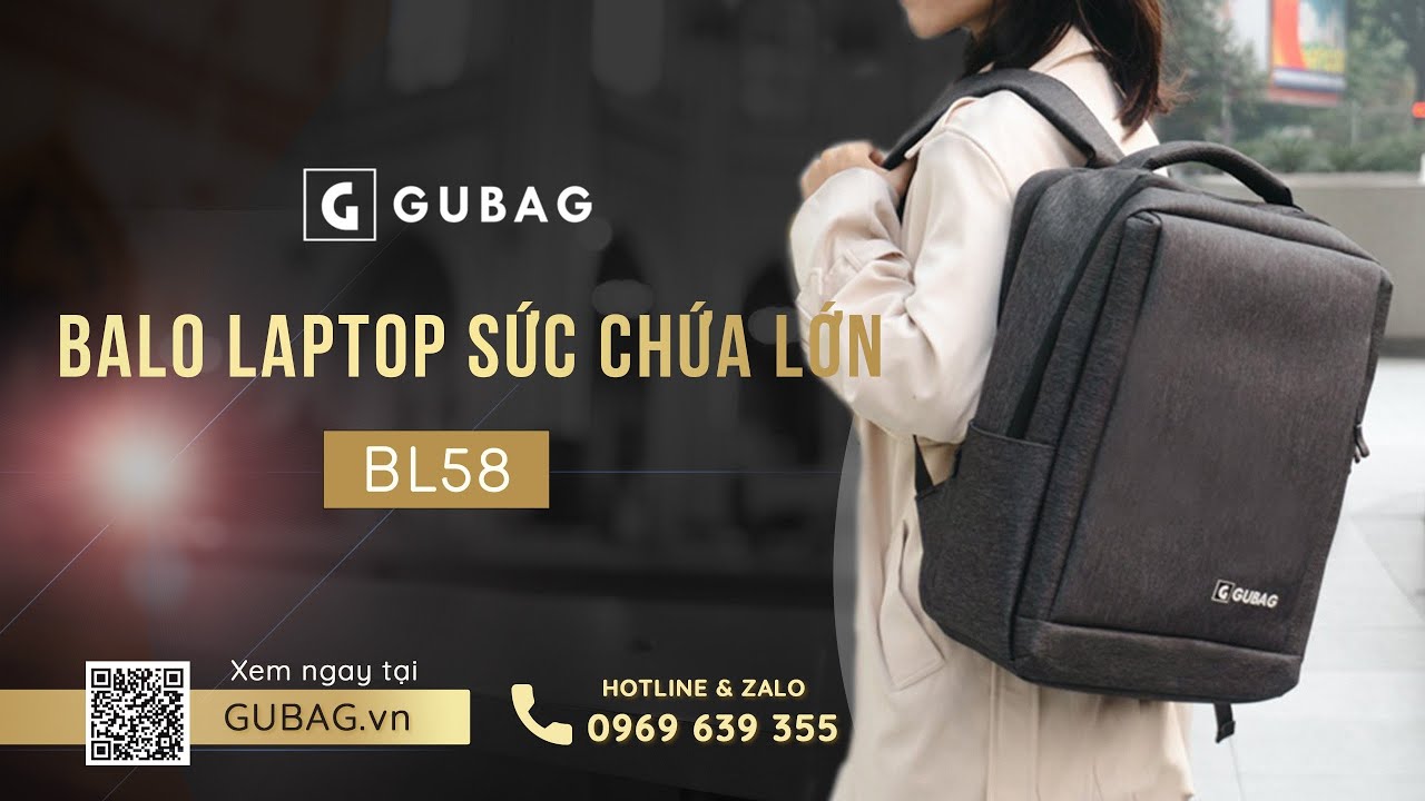 Balo laptop 14 inch 2 ngăn lớn GB-BL58