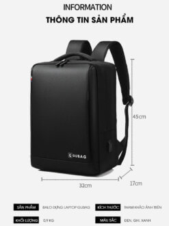 Balo laptop nhiều ngăn công sở GB-BL52 17 balo laptop nhieu ngan cong so gb bl52
