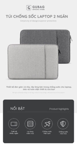 Tui Chong Soc Laptop 2 Ngan Chinh Hang Gu Bag Gb Cs13 5x