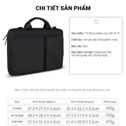 Cặp đựng laptop 14 inch cao cấp GB-TL19 15 Cap Dung Laptop 14 Inch Cao Cap GB TL19 8x