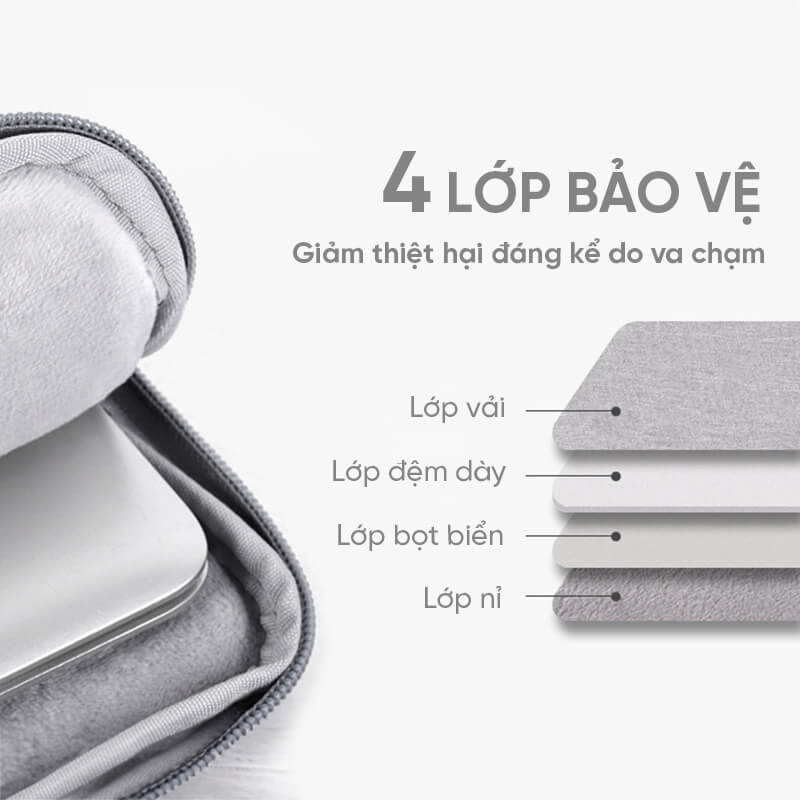 Túi chống sốc laptop bằng da G1-CS15 9 Túi chống sốc laptop bằng da G1-CS15