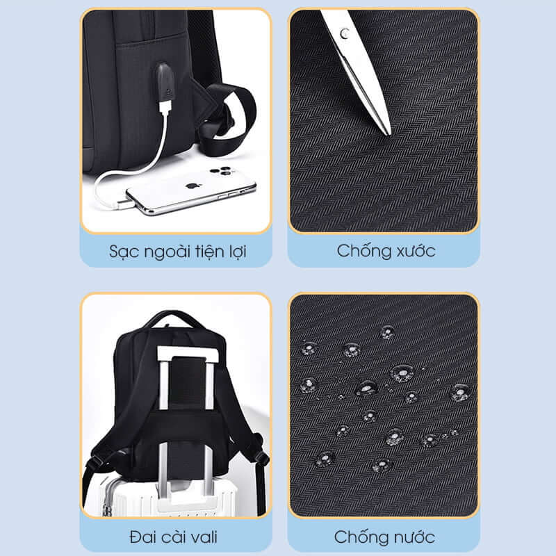 Balo Gu bag nam hàng hiệu công sở GB-BL75 6 Balo nam hàng hiệu công sở GB-BL75