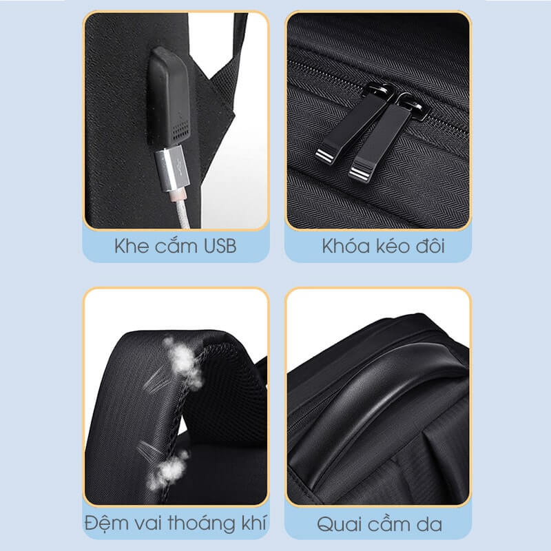 Balo Gu bag nam hàng hiệu công sở GB-BL75 5 Balo nam hàng hiệu công sở GB-BL75