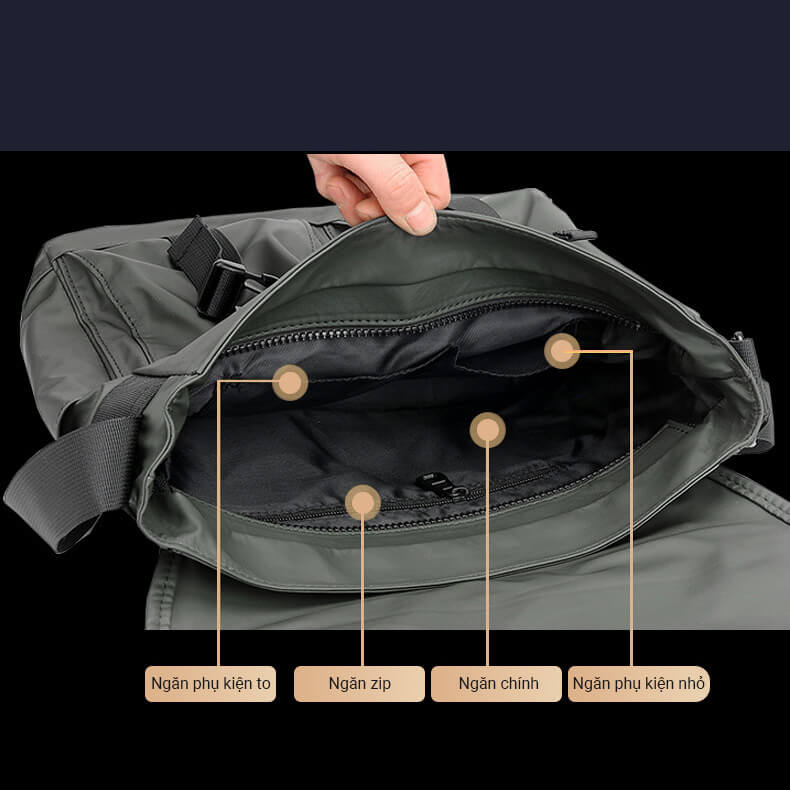 Túi messenger bag đeo chéo chống nước GB-TC37 4 Tui Messenger Bag Deo Cheo Chong Nuoc GB TC37 9